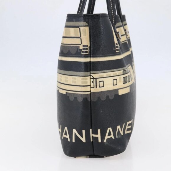 CHANEL Central Station Tote Bag PVC Canvas Black Silver CC Auth BA6549 - Picture 6 of 16